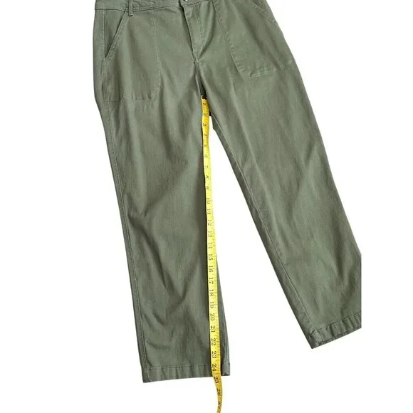 Elizabeth & James Winter Moss Green Utility Cropped Pants Size 10 - Picture 9 of 11
